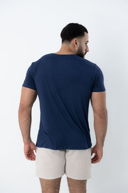 Camiseta Tech Modal Urban  - Gola V - Azul Marinho