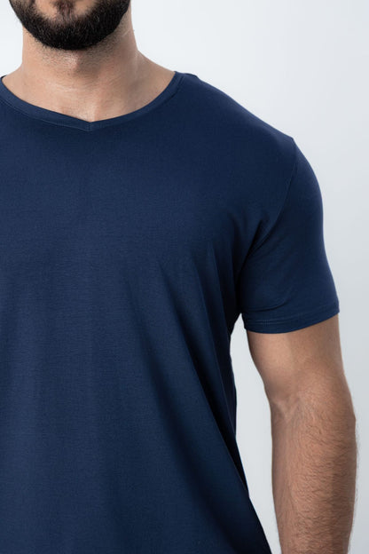 Camiseta Tech Modal Urban  - Gola V - Azul Marinho