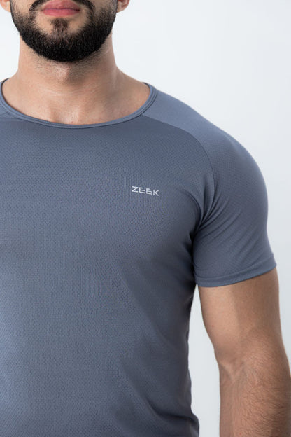 Camiseta Raglan Dry Fit Basic - Cinza