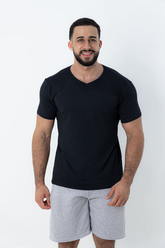 Camiseta Tech Modal Urban  - Gola V - Preto