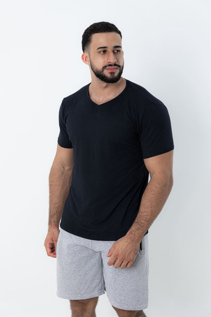 Camiseta Tech Modal Urban  - Gola V - Preto