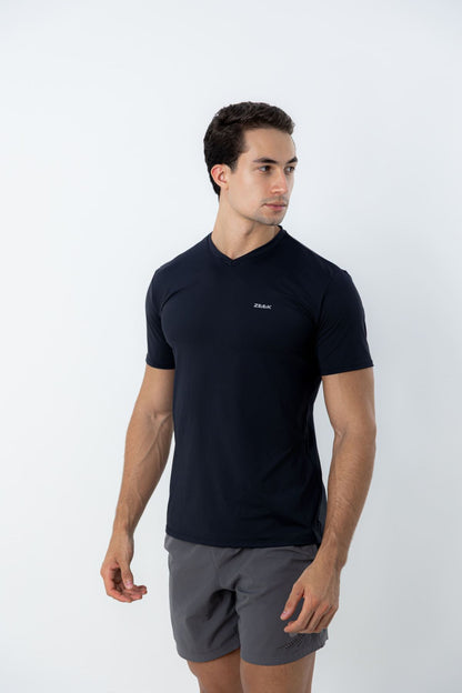 Camiseta Masculina Poliamida Tech Force - Gola V - Preto