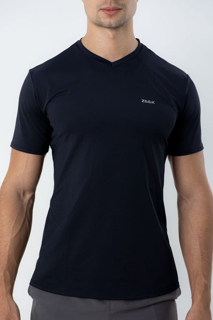 Camiseta Masculina Poliamida Tech Force - Gola V - Preto