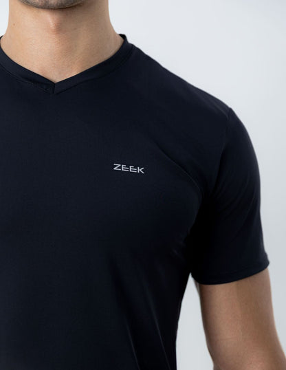 Camiseta Masculina Poliamida Tech Force - Gola V - Preto