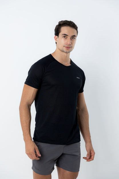 Camiseta Raglan Dry Fit Basic - Preto