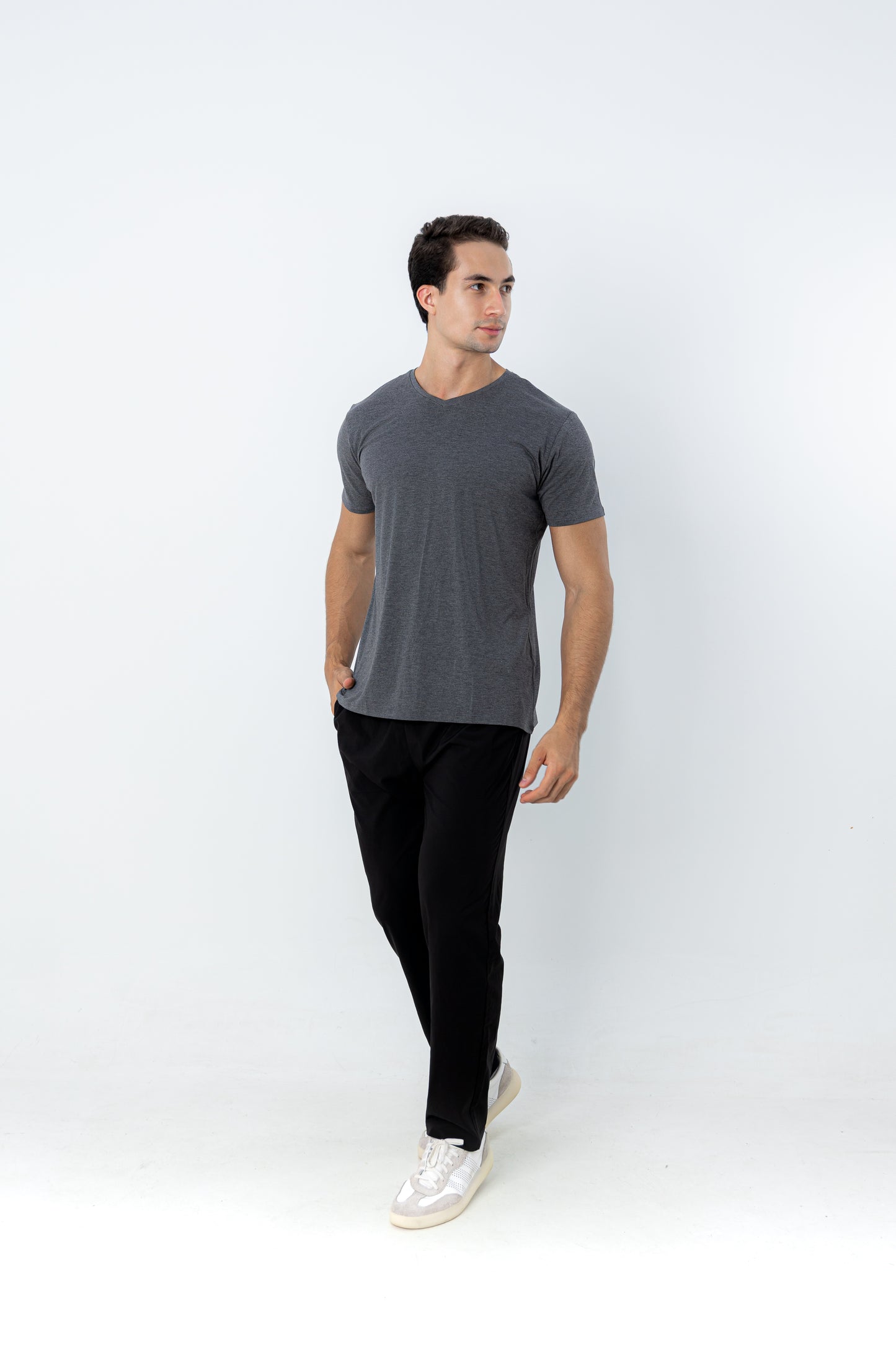 Camiseta Tech Modal Urban  - Gola V - Cinza