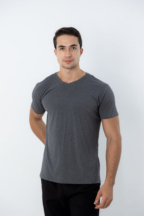 Camiseta Tech Modal Urban  - Gola V - Cinza