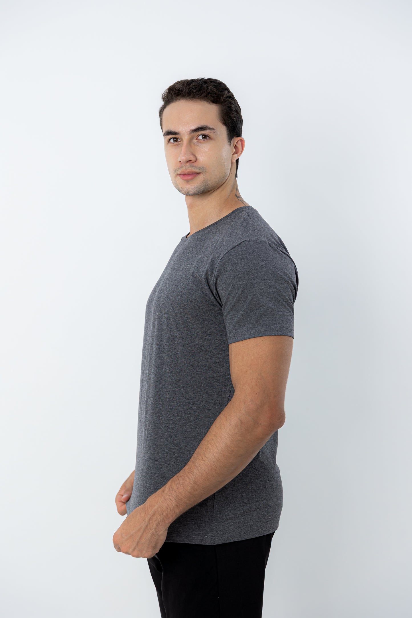 Camiseta Tech Modal Urban  - Gola V - Cinza