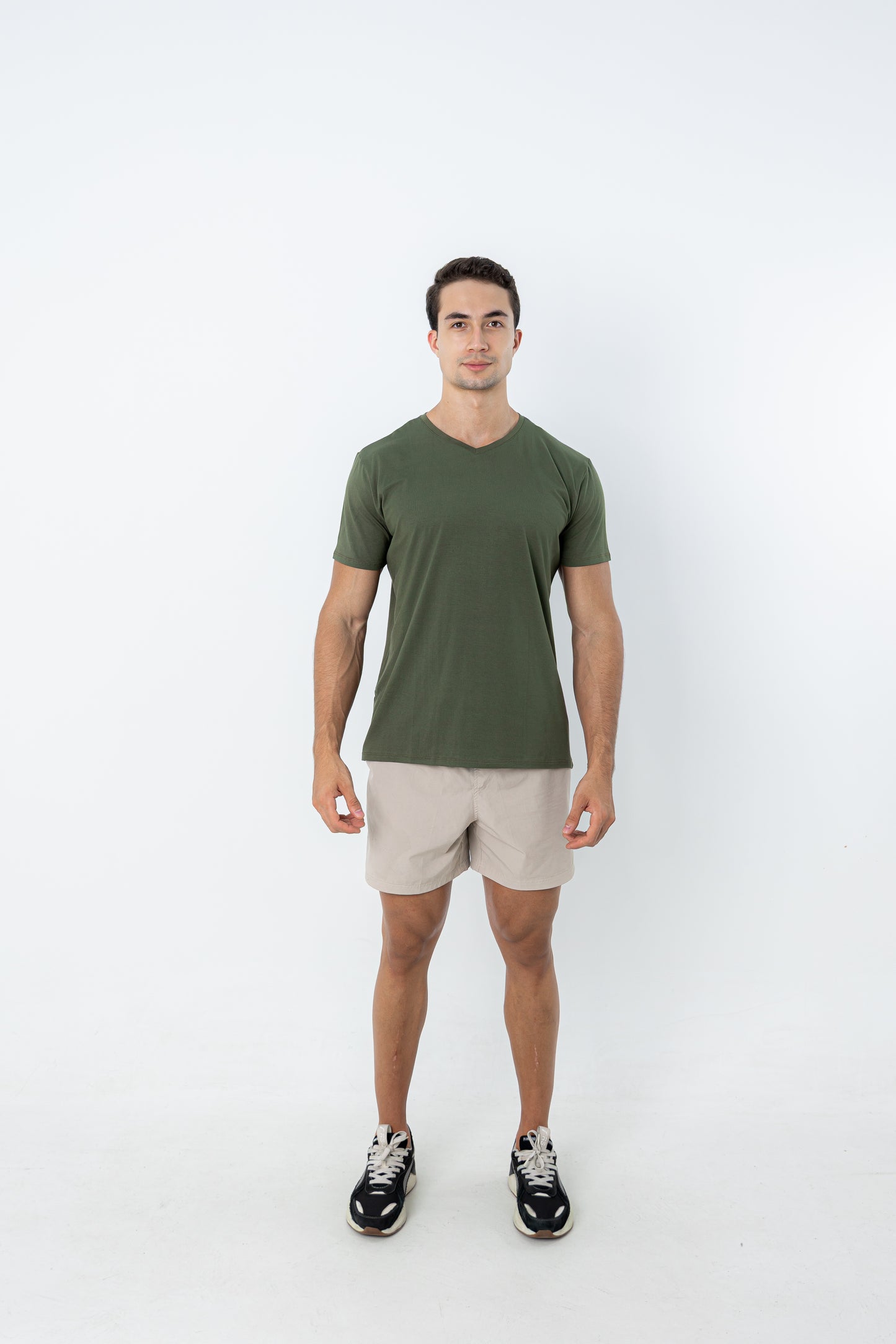 Camiseta Tech Urban Modal - Gola V - Verde Militar