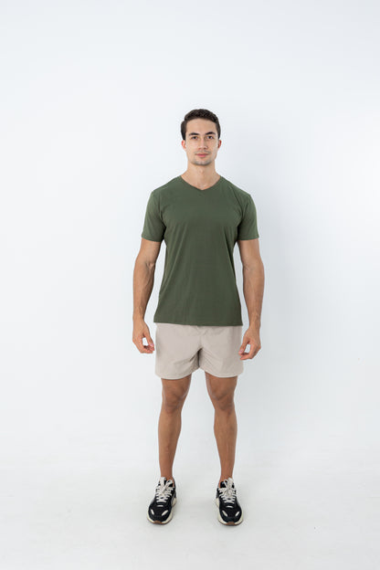 Camiseta Tech Urban Modal - Gola V - Verde Militar