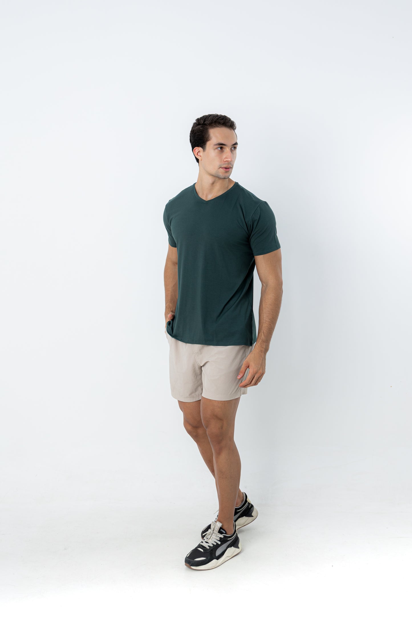 Camiseta Tech Urban Modal - Gola V - Verde Escuro