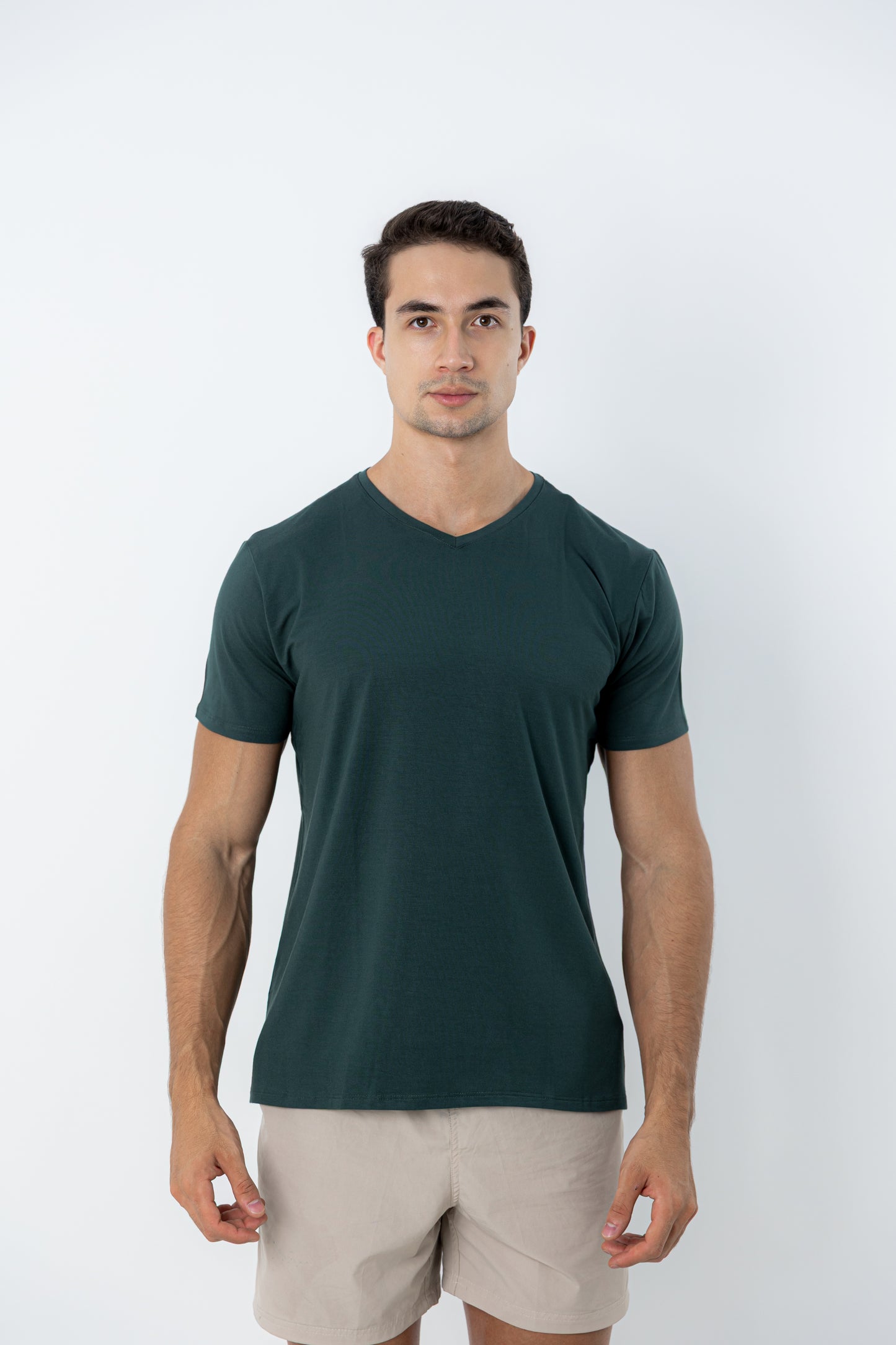 Camiseta Tech Urban Modal - Gola V - Verde Escuro