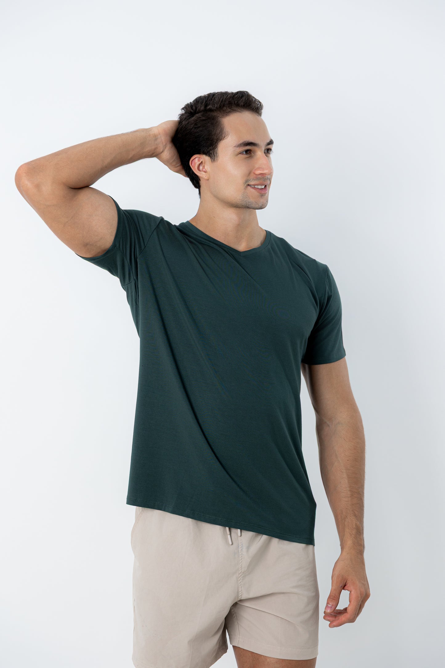 Camiseta Tech Urban Modal - Gola V - Verde Escuro