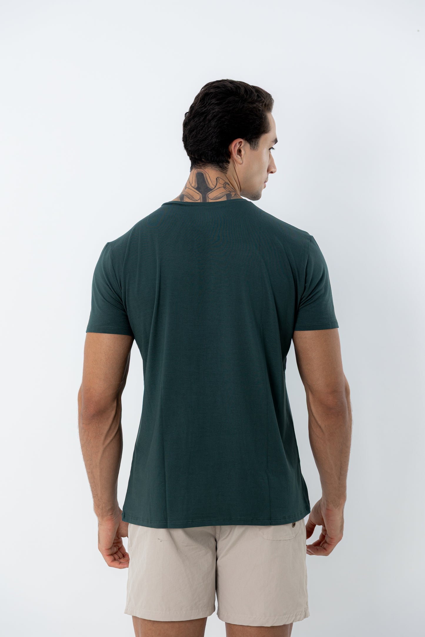 Camiseta Tech Urban Modal - Gola V - Verde Escuro