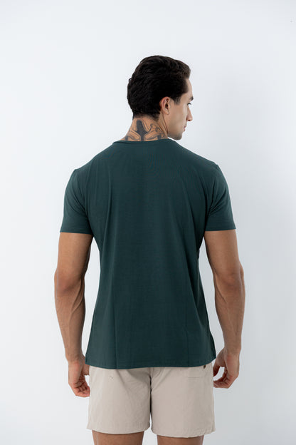 Camiseta Tech Urban Modal - Gola V - Verde Escuro