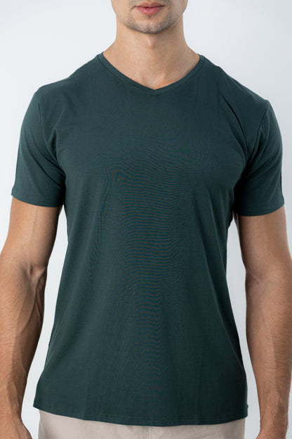 Camiseta Tech Urban Modal - Gola V - Verde Escuro