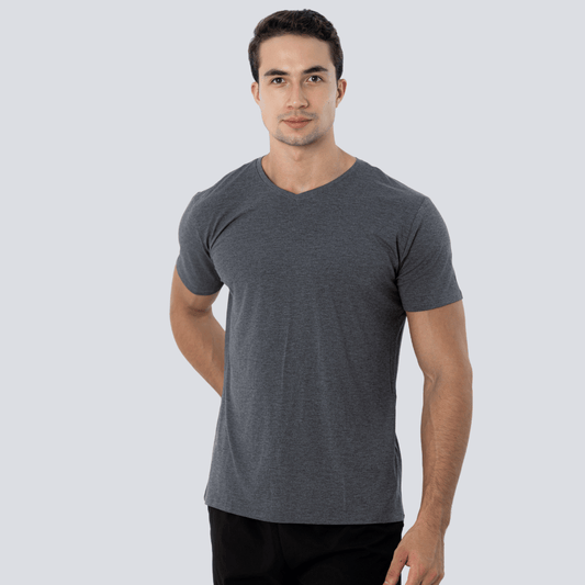 Camiseta Tech Modal - Gola V - Cinza